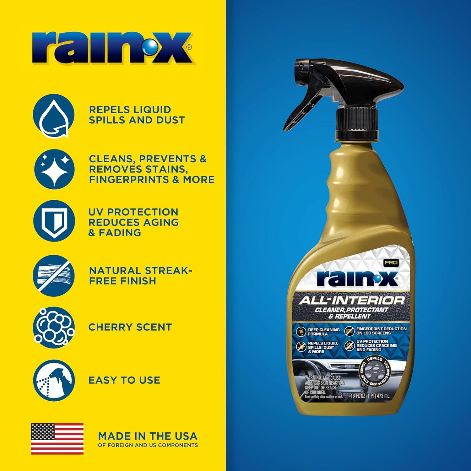 imageRainX 620236SRP Leather Cleaner Conditioner ampamp Repellent for Car Interiors Cleans  Repels while Moisturizing Restores Leather to Natural Fresh Scent without Residue 16 Fl OzAllInterior Cleaner