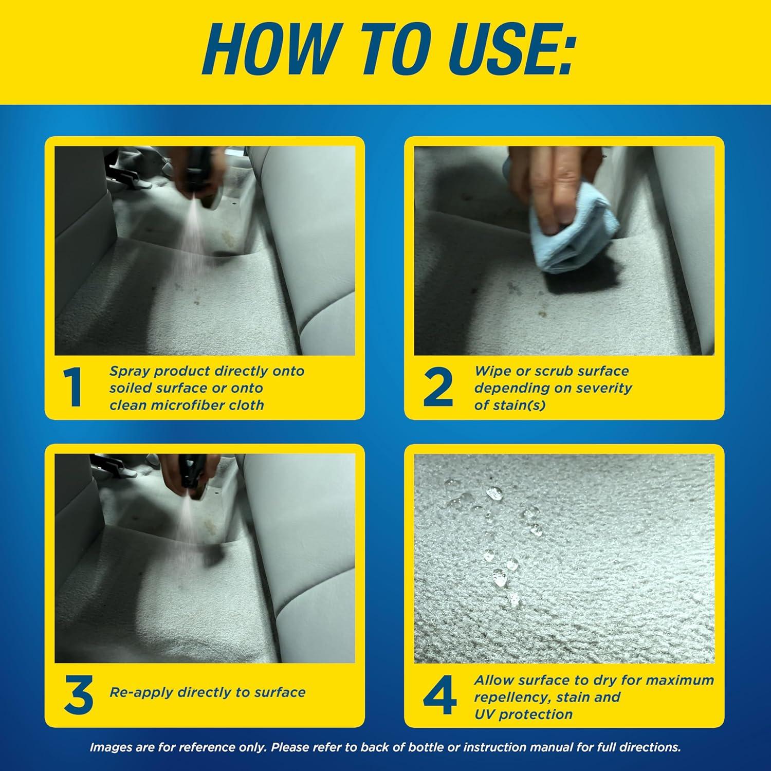 imageRainX 620236SRP Leather Cleaner Conditioner ampamp Repellent for Car Interiors Cleans  Repels while Moisturizing Restores Leather to Natural Fresh Scent without Residue 16 Fl OzCarpet  Upholstery Cleaner