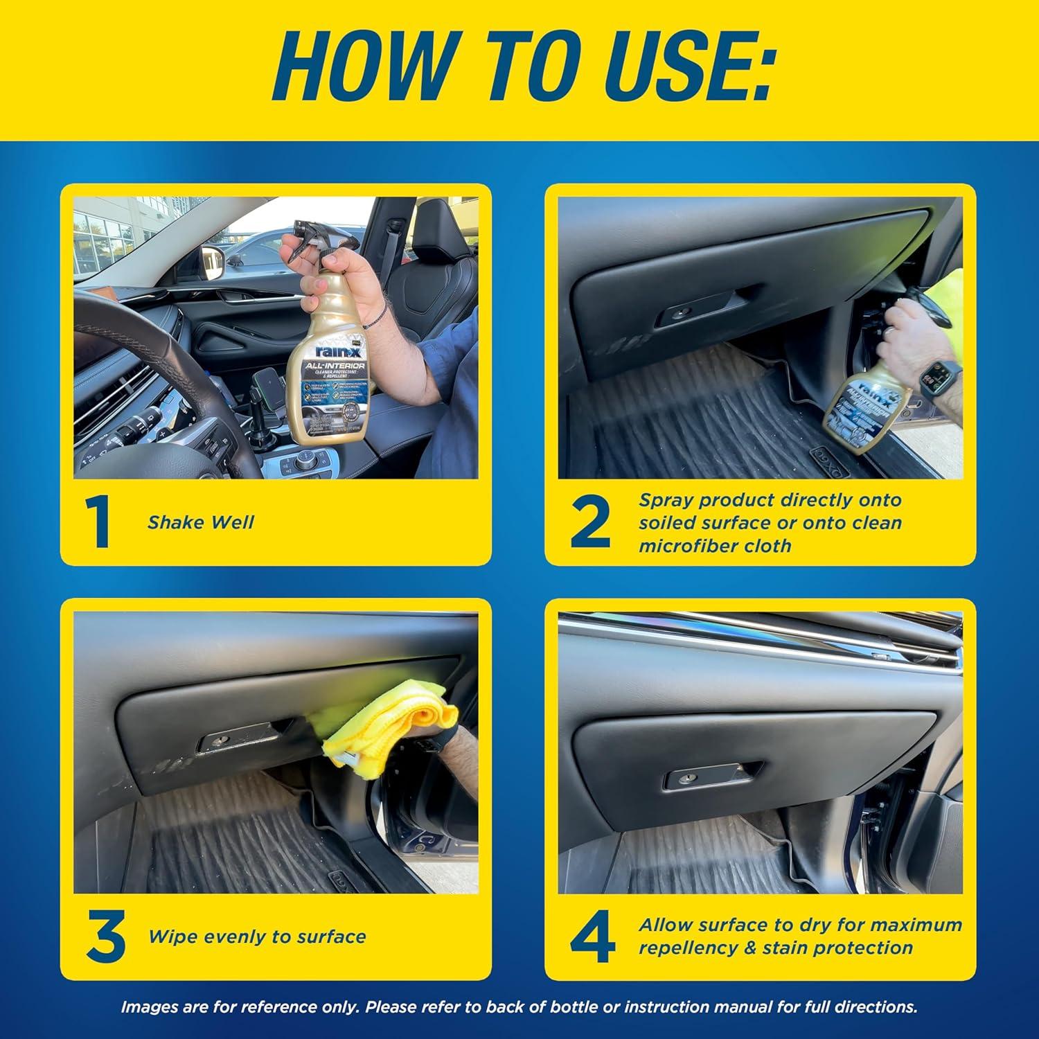 imageRainX 620236SRP Leather Cleaner Conditioner ampamp Repellent for Car Interiors Cleans  Repels while Moisturizing Restores Leather to Natural Fresh Scent without Residue 16 Fl OzAllInterior Cleaner