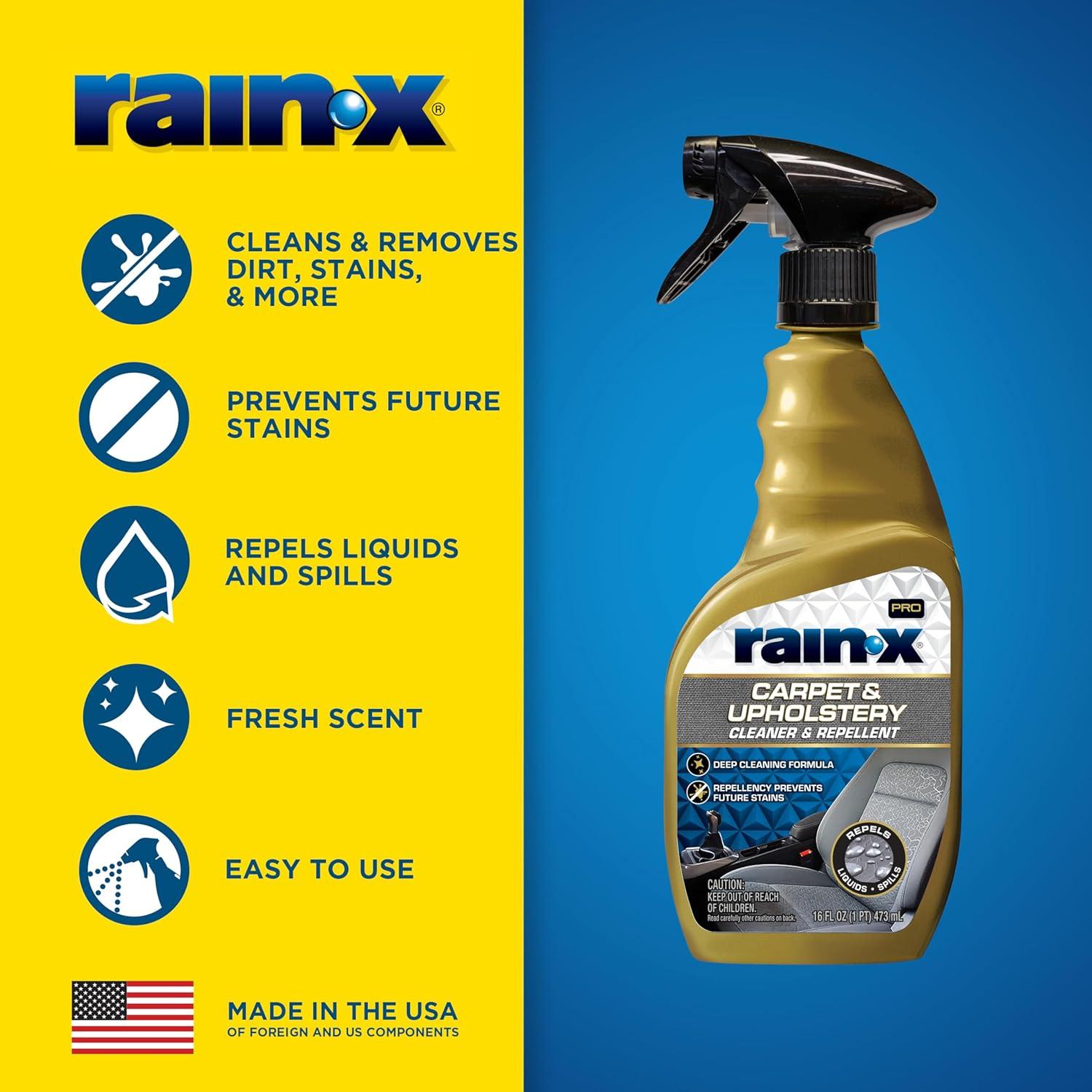 imageRainX 620236SRP Leather Cleaner Conditioner ampamp Repellent for Car Interiors Cleans  Repels while Moisturizing Restores Leather to Natural Fresh Scent without Residue 16 Fl OzCarpet  Upholstery Cleaner