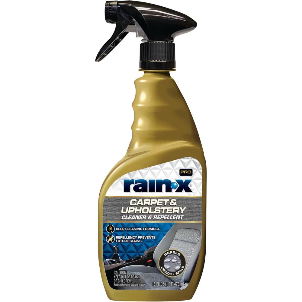 imageRainX 620236SRP Leather Cleaner Conditioner ampamp Repellent for Car Interiors Cleans  Repels while Moisturizing Restores Leather to Natural Fresh Scent without Residue 16 Fl OzCarpet  Upholstery Cleaner