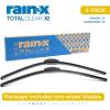 imageRainX 50792832 Latitude 2In1 Water Repellent Wiper Blades 17 Inch Windshield Wipers Pack Of 1 Automotive Replacement Blades With Patented Repellency FormulaTotal Clear
