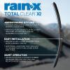 imageRainX 50792832 Latitude 2In1 Water Repellent Wiper Blades 17 Inch Windshield Wipers Pack Of 1 Automotive Replacement Blades With Patented Repellency FormulaTotal Clear