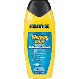 imageRainX 630544 XTreme Clean Shower Door Cleaner 12 Fl Oz Formulated To Glass Doors  Removes Soap Scum Dirt Hard Water Buildup Calcium Lime ampamp Rust Stains Pack of 2144 Fl Oz Pack of 1