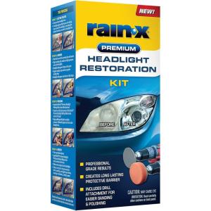 imageRainX 800001809 Headlight Restoration Kit  Cleans and Restores Headlights By Removing Haze and Discoloration Due to OxidationHeadlight Restoration Kit  Drill Required