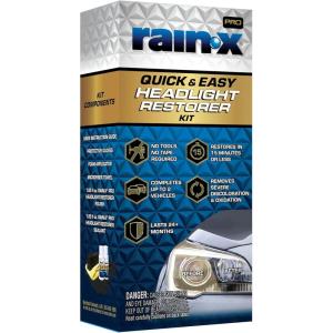 imageRainX 800001809 Headlight Restoration Kit  Cleans and Restores Headlights By Removing Haze and Discoloration Due to OxidationQuickNEasy Headlight Restoration Kit  No Tools Required