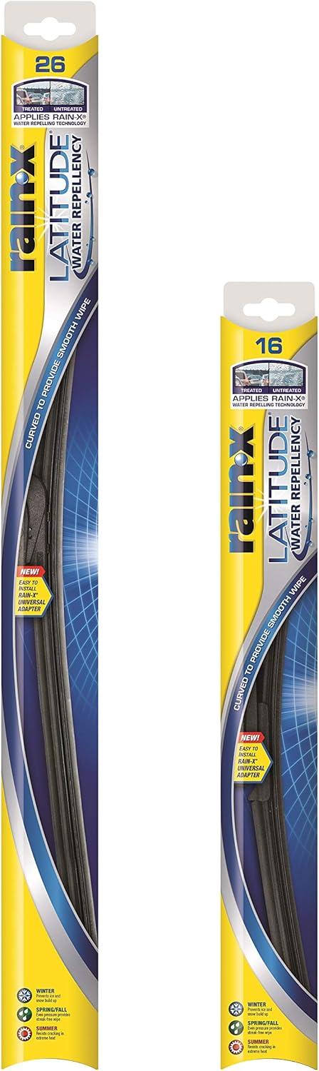 imageRainX 810163 Latitude 2In1 Water Repellent Wiper Blades 26quot and 16quot Windshield Wipers Automotive Replacement Windshield Wiper Blades ampamp RX30213 Weatherbeater Wiper Blade  13Inches