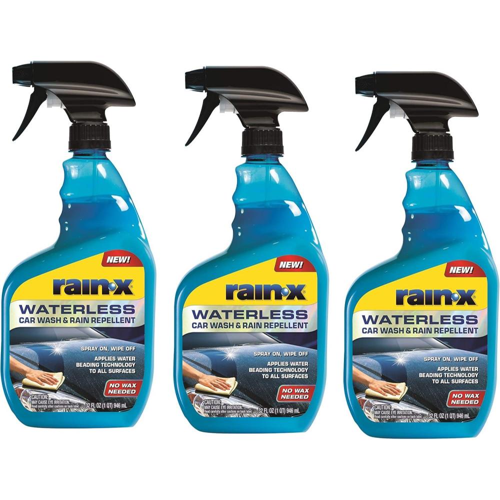 imageRainX 6201003PK Waterless Car Wash ampamp Rain Repellent 23 oz Pack of 33Pack