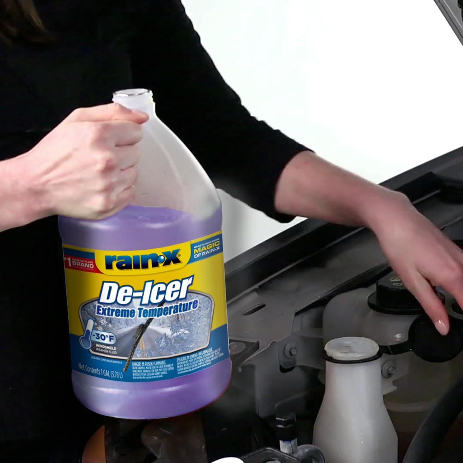 imageRainX 30F Extreme Temperature DeIcer Windshield Washer Fluid  1 Gallon Pack of 61 Pack