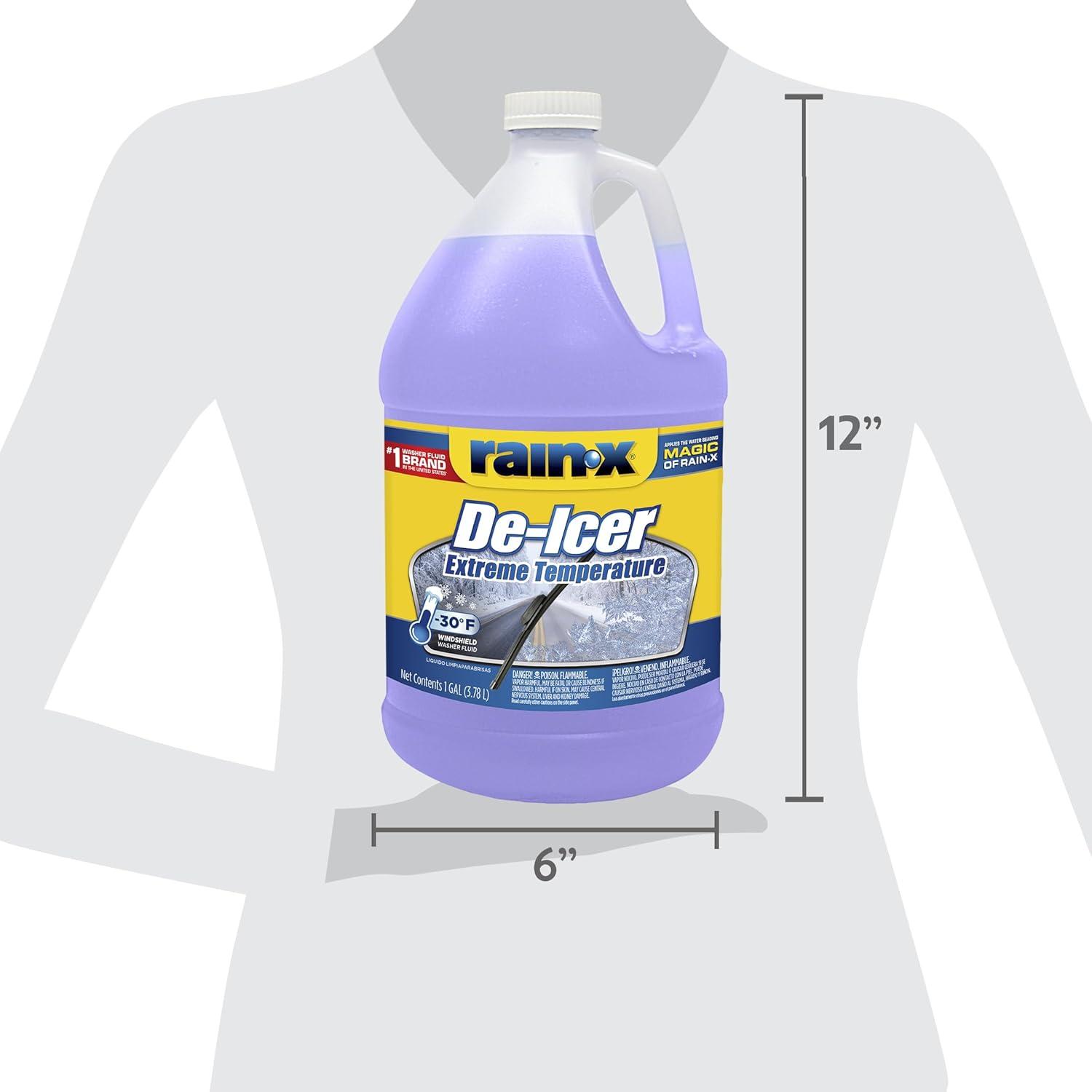 imageRainX 30F Extreme Temperature DeIcer Windshield Washer Fluid  1 Gallon Pack of 66 Pack