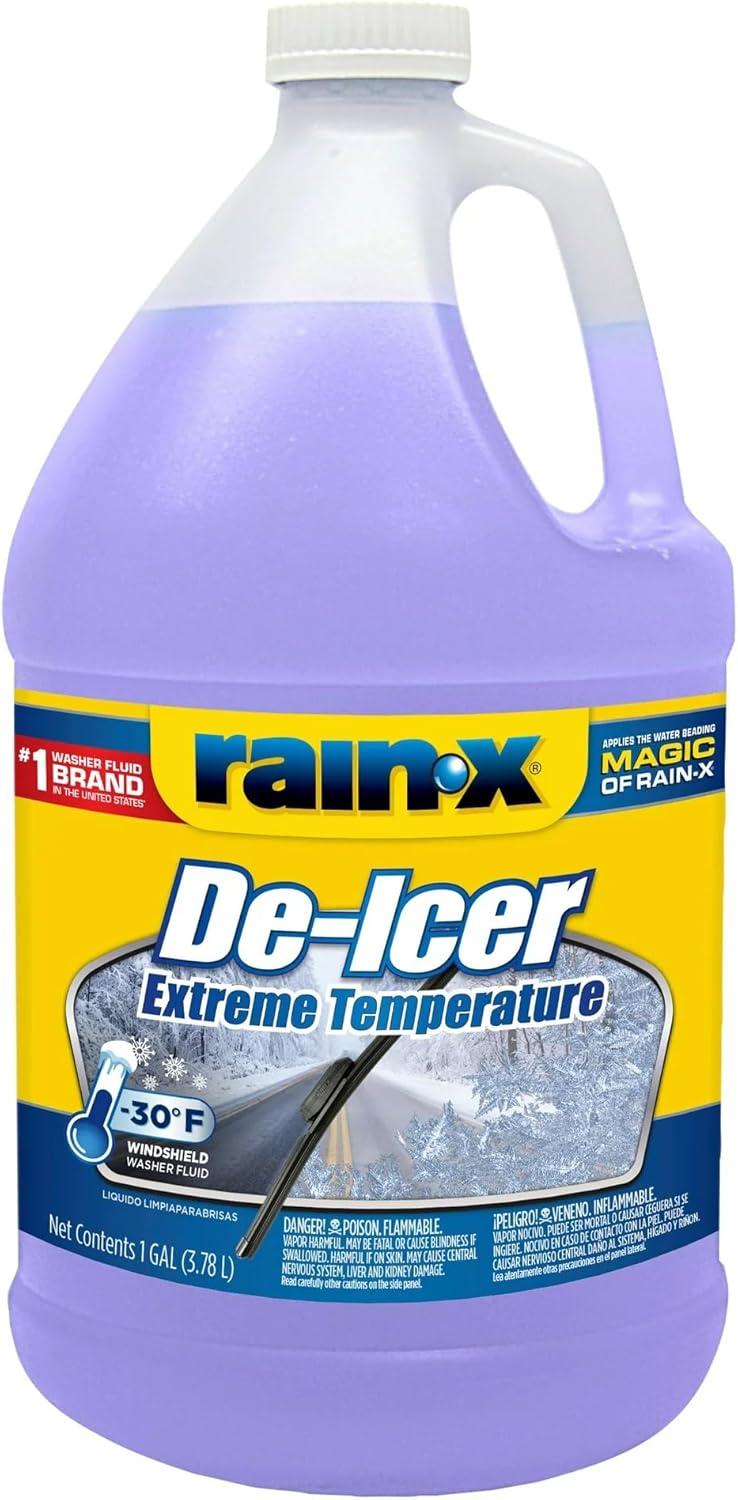 imageRainX 30F Extreme Temperature DeIcer Windshield Washer Fluid  1 Gallon Pack of 66 Pack