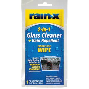 imageNEW RainX 2in1 Glass Cleaner ampamp Rain Repellant Wipe 100Foil Sealed Wipes
