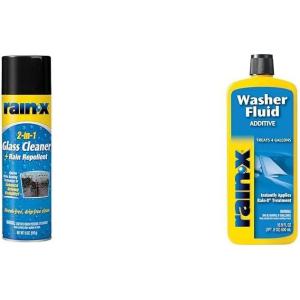 imageRainX Glass Care Bundle 2in1 Glass Cleaner Plus Rain Repellent 18 oz and Washer Fluid Additive 169 fl oz