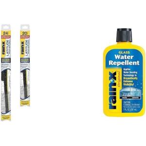 imageRainX Windshield Weather Protection Bundle  Latitude 2in1 Water Repellent Wiper Blades 24quot ampamp 20quot with 7 oz Glass Treatment